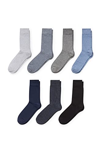 C&A Herren Socken Melange/Meliert 7er Pack|Multipack hellblau 39-42