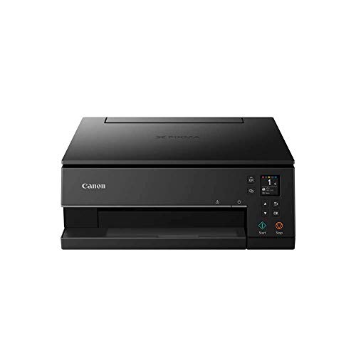 Canon PIXMA TS6350 Drucker Farbtintenstrahl Multifunktionsgerät DIN A4 (Fotodrucker, Scanner, Kopierer, OLED, 4.800x1.200 dpi, USB, WLAN, 5 separate Tinten, Duplexdruck, 2 Papierzuführungen), schwarz