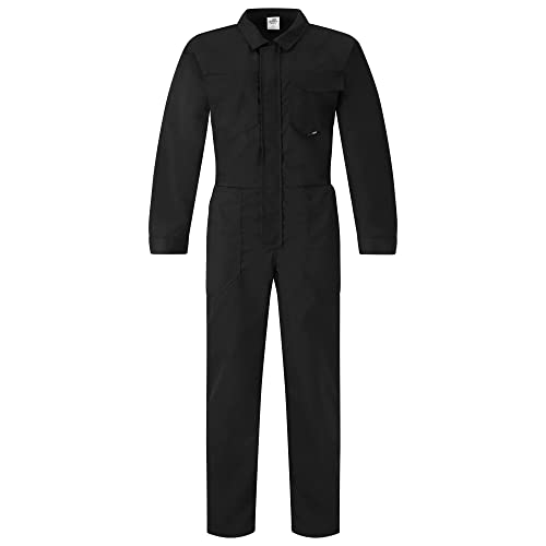 BWOLF Bravo Arbeitsoverall Herren Overall Herren Arbeitsoveralls Herren Arbeitskleidung mit Reißverschluss und 6 Taschen (Schwarz, XL)