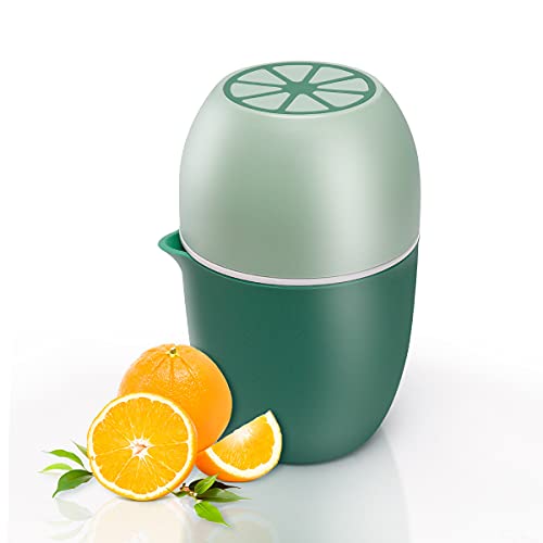 Manueller Fruchtsaftpresse, MOMSIV 4 in 1 Multifunktionale Handpresse Orange Zitrusfrüchte Zitrone Lime Limettenpresse in der Wohnküche, Grün