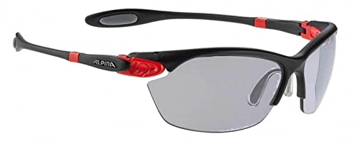 ALPINA Sonnenbrille Performance Twist Three 2.0 VL Outdoorsport-Brille, Black Matt-Red, One Size