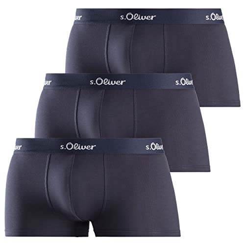 s.Oliver Herren 3X Hipster Boxershorts, Navy, L (3er Pack)