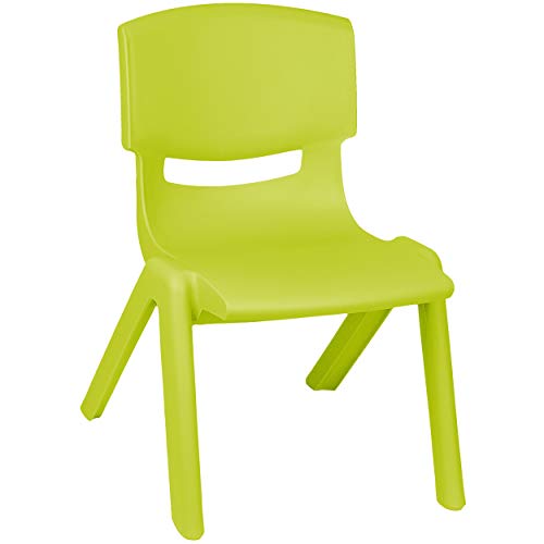 alles-meine.de GmbH Kinderstuhl / Stuhl - Farbwahl - grün - apfelgrün - Plastik - bis 100 kg belastbar / kippsicher - für INNEN & AUßEN - 0 - 99 Jahre - stapelbar - Garten - Kind..