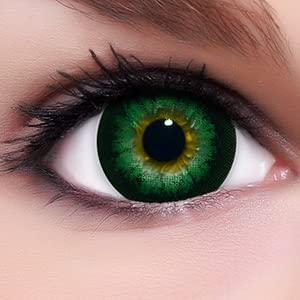 Circle Lenses grüne Babe Green ohne Stärke + Behälter I 15mm I weich I 3 Monate anwendbar I Ohne Stärke