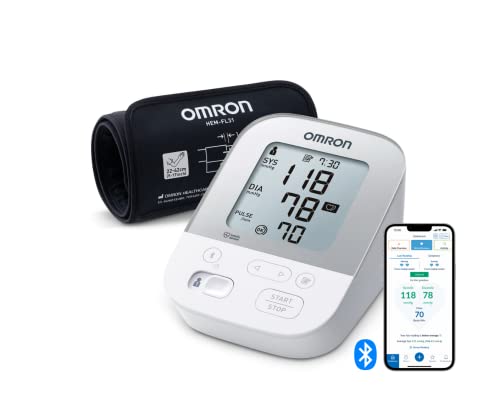OMRON X4 Smart Automatisches Blutdruckmessgerät Oberarm, klinisch validiert, auch für Diabetiker und Schwangere, mit kostenloser Smartphone App für iOS & Android, „Gut“ bei Stiftung Warentest 09/2020