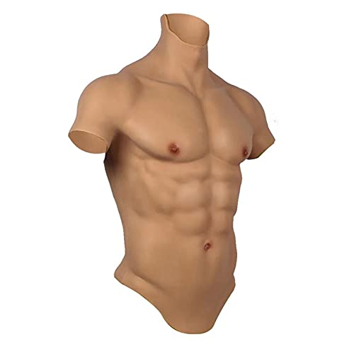 Silikon Muskel Brust Weste Bauchmuskel Simulation Haut Anzug für Crossdresser Brustpanzer Halloween Requisiten,Color 3,2L