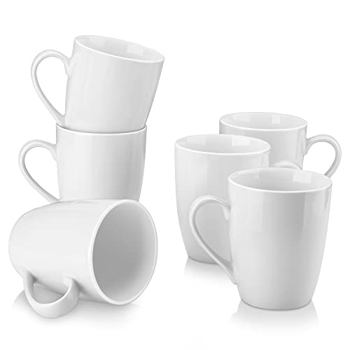 MALACASA, Serie Elisa, 6 TLG Porzellan Kaffeetasse Becher Set Tee Tasse Kaffeebecher Grauweiß