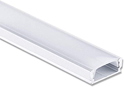 LED Profil Aluminium 2 Meter - Aluprofil für LED Stripes/Streifen Abmessung: 2000mm x 17mm x 7mm ALU Leiste (Alu Profil silber inkl. milchiger Abdeckung für LED Stripe - indirekte Beleuchtung)