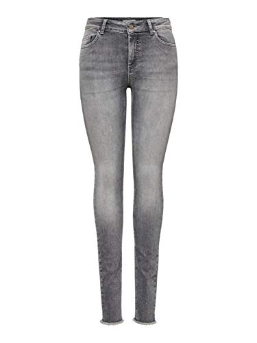 ONLY Damen Onlblush Mid Ank Raw Jns Rea0918 Noos Skinny Jeans, Grau (Grey Denim Grey Denim), S 30L EU
