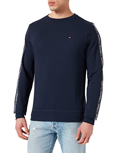 Tommy Hilfiger Herren Logo-Tape Sweatshirt, Navy Blazer, XL