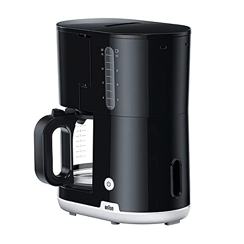 Braun Household Breakfast1 Filter Coffee Maker AromaCafe OptiBrew System Automatic Shut-Off Coffee Maker for up to 10 Cups Dishwasher Safe 1000W Black