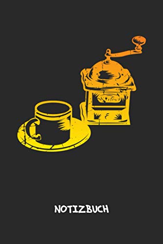 NOTIZBUCH: Kaffeeliebhaber Notizblock A5 LINIERT - Cappuccino Notizheft 120 Seiten Tagebuch - Vintage Altmodische Kaffeemaschine Retro Kaffemühle ... Kaffeeliebhaber Kaffeetrinker Kaffee Junkie