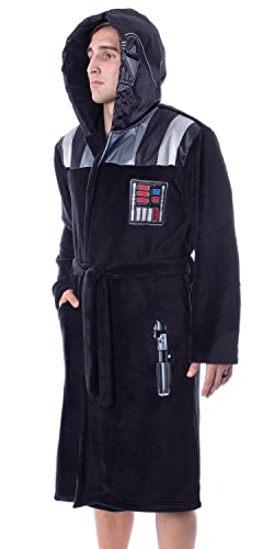 Star Wars Adult Darth Vader Costume Fleece Robe Bathrobe For Men Women (S/M)