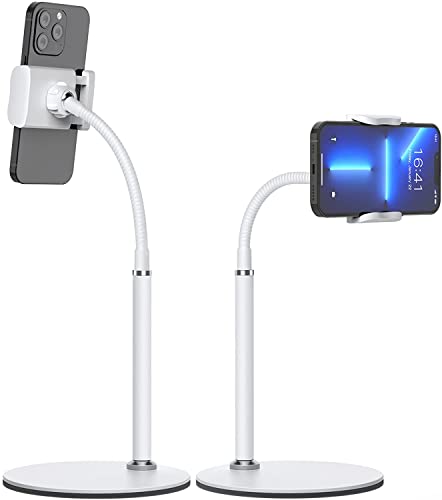 SHAWE Handy Ständer, Verstellbare Tisch Handy Halterung Multi-Winkel Handy Halter Ständer für iPhone12 11 Pro Xs Max, Samsung, Huawei usw (Weiß)