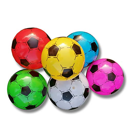 STUWU 4X Kunststoffball 20cm inkl. Ballnadel Fussball Wasserball Gymnastikball versch. Farben