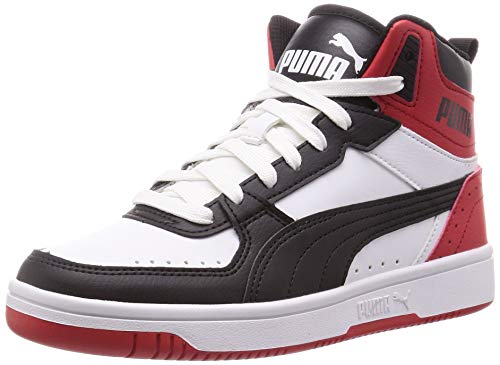 Puma Unisex Rebound Joy Sneaker, White-High Risk Red, 44.5 EU