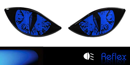 BIKE-label Reflex Aufkleber 3D Böse Augen Auto Motorrad Helm blau 910068-VA