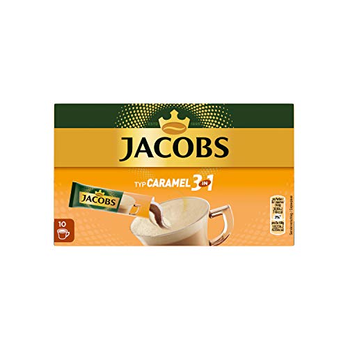 Jacobs Kaffeespezialitäten 3 in 1 Caramel, 120 Sticks mit Instant Kaffee, 12 x 10 Getränke