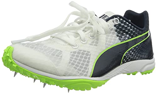 PUMA Evospeed Unisex Haraka 6 Leichtathletik-Schuh, White Spellbound Green Glare, 43 EU