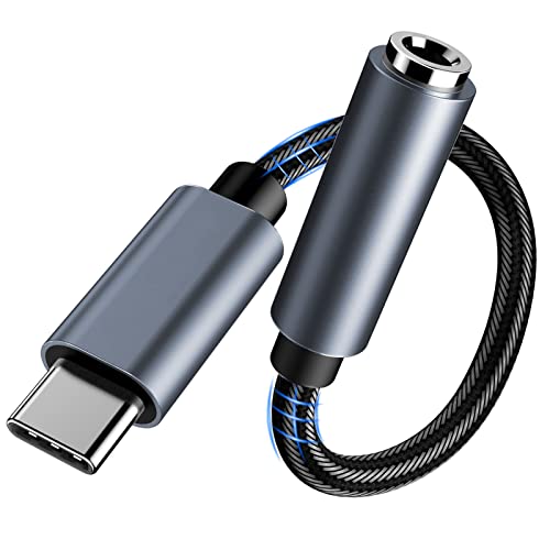 USB C auf 3,5 mm Kopfhörer Adapter, USB Typ C auf Aux Audio Klinke Adapter für Samsung Galaxy S21 Ultra/S20/S20 FE/Note 20 10, Pixel 5 4 3 2 XL, Huawei P40/P30/P20/P20 Pro, Mate40/30/20 Pro, Gray
