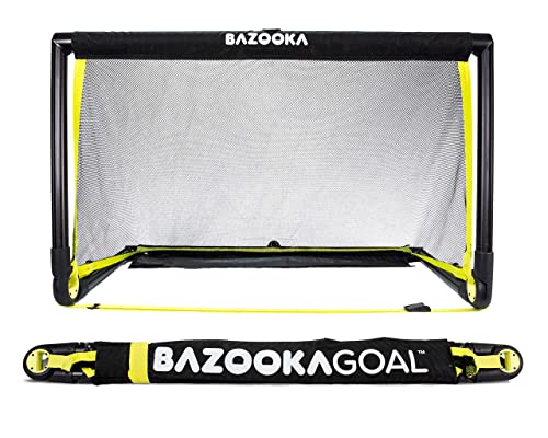 BazookaGoal Originalgetreues Fußballtor | Fußballtor für Kinder | Für draußen und drinnen – Fußballtor mit verstärktem Rahmen zum Aufstellen (1,20 x 0,75 m)