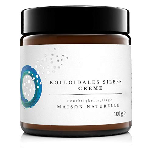 MAISON NATURELLE® | Kolloidales Silber Creme (100 g) - VERGLEICHSSIEGER 2020 - Natürliche Silbercreme mit 1000 ppm - Kolloidalem Silber - Kollodiales, natürlches Silber