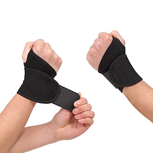 Handgelenk Bandagen 1Paar Atmungsaktive Verstellbare, für Herren und Damen Arthritis, Sehnenentzündung Verstauchungen, Sporttrainingsschutz, Fitness, Schwarze Handgelenkstütze Handgelenkbandage