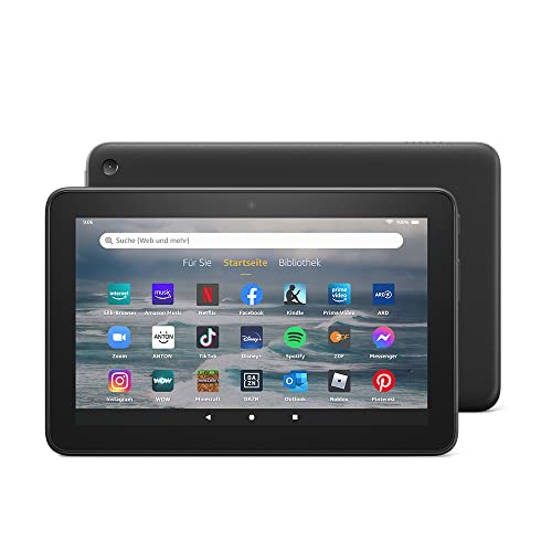Fire 7-Tablet, 7-Zoll-Display, 16 GB, neuestes Modell (2022), schwarz Mit Werbung