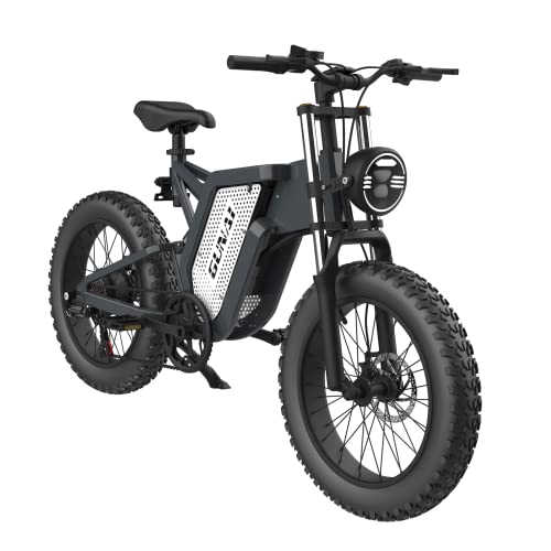 GUNAI Off-Road Elektrofahrrad für Erwachsene, 20 Zoll Snow Bike 7 Speed mit bürstenlosem Motor und abnehmbarem 48V 25AH Lithium-Ionen-Akku mit Zwei Stoßdämpfern