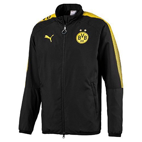 PUMA Herren BVB Leisure Jkt without Sponsor Logo with 2 side pockets wit Jacke, Black, M
