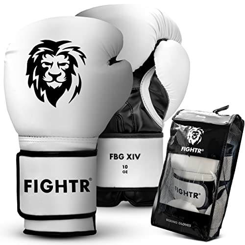 FIGHTR® Boxhandschuhe mit bestem Sitz für maximale Stabilität | Männer und Frauen | für Boxen, MMA, Muay Thai, Kickboxen & Kampfsport 08 10 12 14 16 oz | inkl. Tragetasche