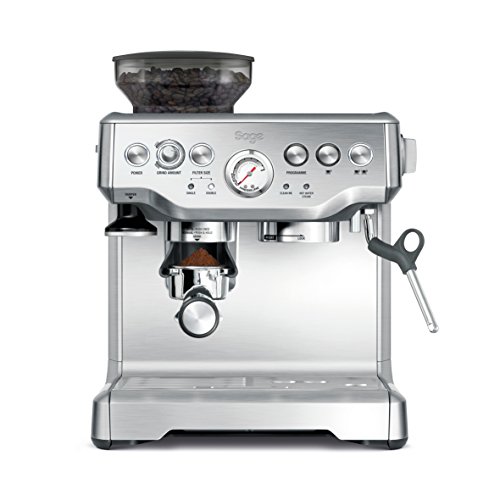 Sage Appliances Barista Express Espressomaschine und Kaffeemaschine mit Milchaufschäumer, Siebträgermaschine, SES875, Gebürsteter Edelstahl