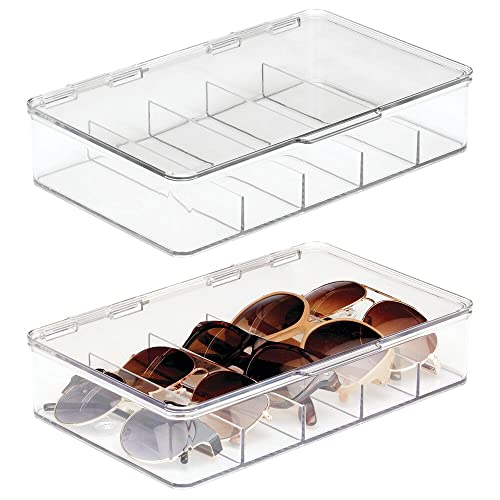 mDesign Aufbewahrungsbox für Brillen – die praktische Fächerbox als Brillen Ablage - 2er-Set