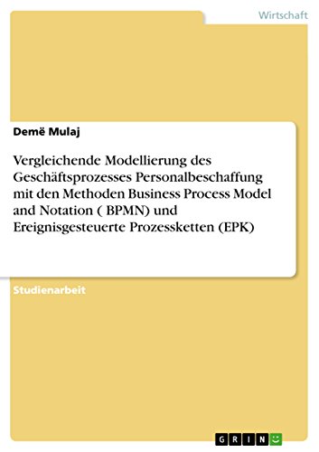 Vergleichende Modellierung des Geschäftsprozesses Personalbeschaffung mit den Methoden Business Process Model and Notation ( BPMN) und Ereignisgesteuerte Prozessketten (EPK)