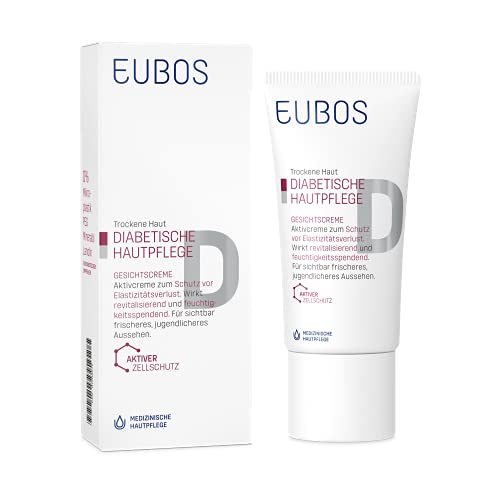 Eubos | DIABETISCHE HAUT PFLEGE Gesichtscreme | 50ml | für trockene und empfindliche Haut | ohne Mineralöl | Schutz vor Elastizitätsverlust | Zur täglichen Gesichtspflege