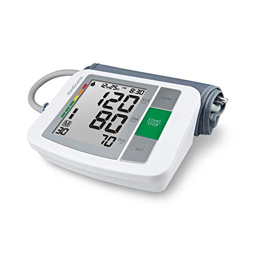 medisana BU 510 Oberarm-Blutdruckmessgerät, präzise Blutdruck und Pulsmessung mit Speicherfunktion, Ampel-Skala, Funktion zur Anzeige eines unregelmäßigen Herzschlags, Weiß, Einheitsgröße