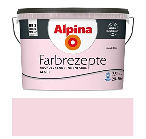 Alpina Farbrezepte Innenfarbe Wandfarbe matt, 2,5 L Mandelblüte, Rosa