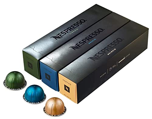 Nespresso Vertuoline Coffee Capsules Assortment - The Best Sellers: 1 Sleeve of Stormio, 1 Sleeve of Odacio and 1 Sleeve of Melozio for a Total of 30 Capsules by Nespresso