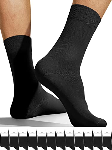 soxport 12 Paar Socken Herren Damen, Baumwollsocken Unisex Atmungsaktive Sportsocken,Komfort Business Socken,Freizeitsocken (Schwarz *12,39-42)