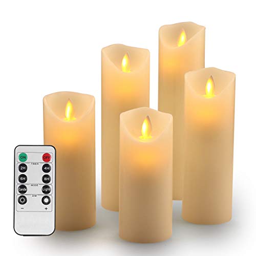 LED Flammenlose Kerzen echtwachs led kerze : Set von5 Batteriebetriebene Kerzen D2.2xH 5.5
