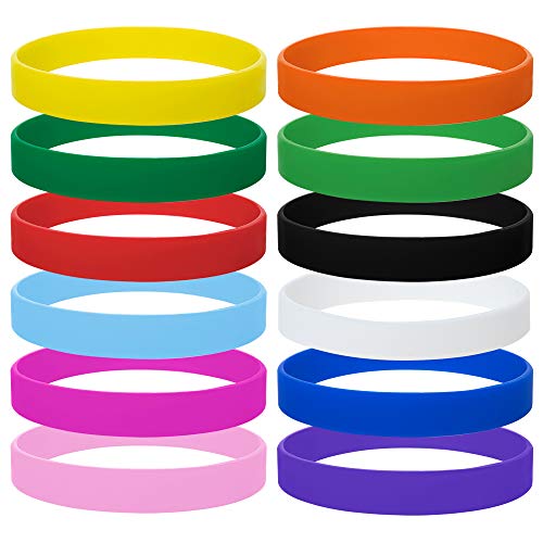 12 Stück Silikon Jelly Armbänder für Jugendliche, Gummi Armreifen, Partyzubehör- Sortiert