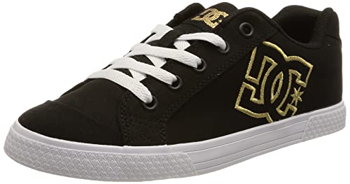DC Shoes Damen Chelsea TX Sneaker, Black/Gold, 38 EU