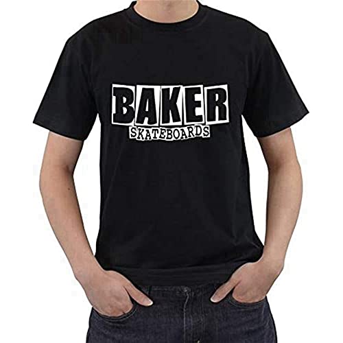100% Cotton New Baker Skateboards Logo Short Sleeve Black Men's T-Shirt Summer Style Tee Shirt Size Small