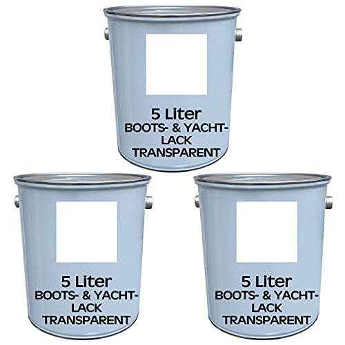 3x 5 Liter Premium Bootslack | Yachtlack | Schiffslack |hochglänzend | farblos/transparent | made by Wilckens