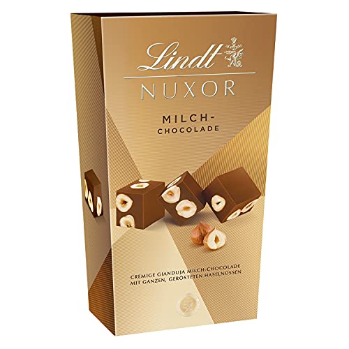 Lindt NUXOR Ballotin Milch | 193g Packung | Vollmilch-Schokolade mit ganzen gerösteten Haselnüssen | Pralinen-Geschenk, Schokoladengeschenk