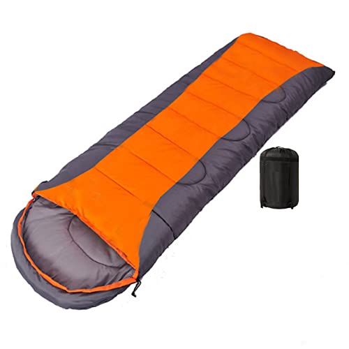 Schlafsack Outdoor Camping für Erwachsene Sommer Erweiterung ultraleichter Felsenschlafsack Sportarten warm （Orange）