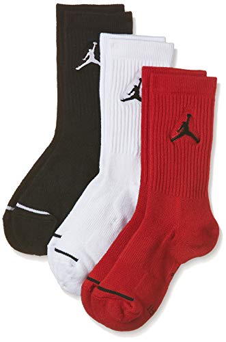 Nike Herren Jumpman Crew Socken, Black/White/Gym Red, L