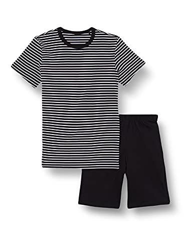Schiesser Jungen Kurzer Schlafanzug - Organic Cotton (Ll) Pyjamaset , schwarz, 176