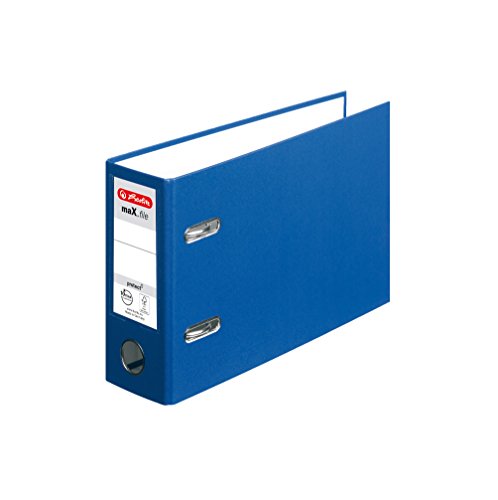 Herlitz 10842359 Ordner max.file protect, A5, quer, 8 cm, PP-Folienbezug, FSC Mix, blau