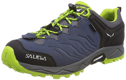 Salewa JR Mountain Trainer Waterproof Unisex-Kinder Trekking- & Wanderstiefel, Blau (Dark Denim/Cactus), 37 EU